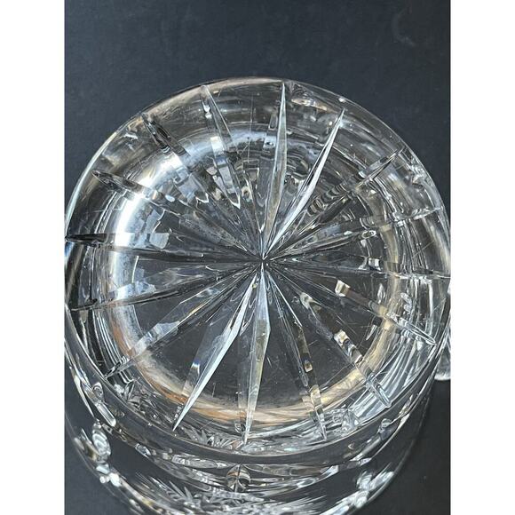 Vtg. Cut Crystal Ice Bucket Whirling Pinwheel Star Of David Cocktail Barware - Picture 8 of 11